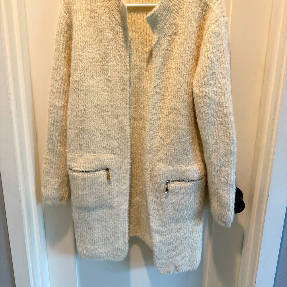 Miss Koo Off-White Sweater Jacket, Like New